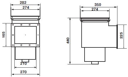 Скиммер из нерж. стали (универсал) A.S-1 с переливом М.S1.1