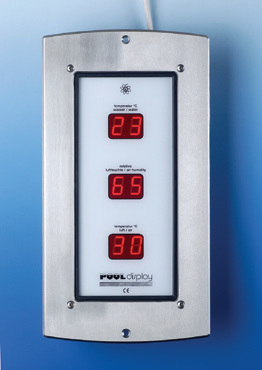 Информационный дисплей pool-display  температура воздуха, влажность воздуха, температура воды бассейна Встроенный арт.1015057 T-F-T